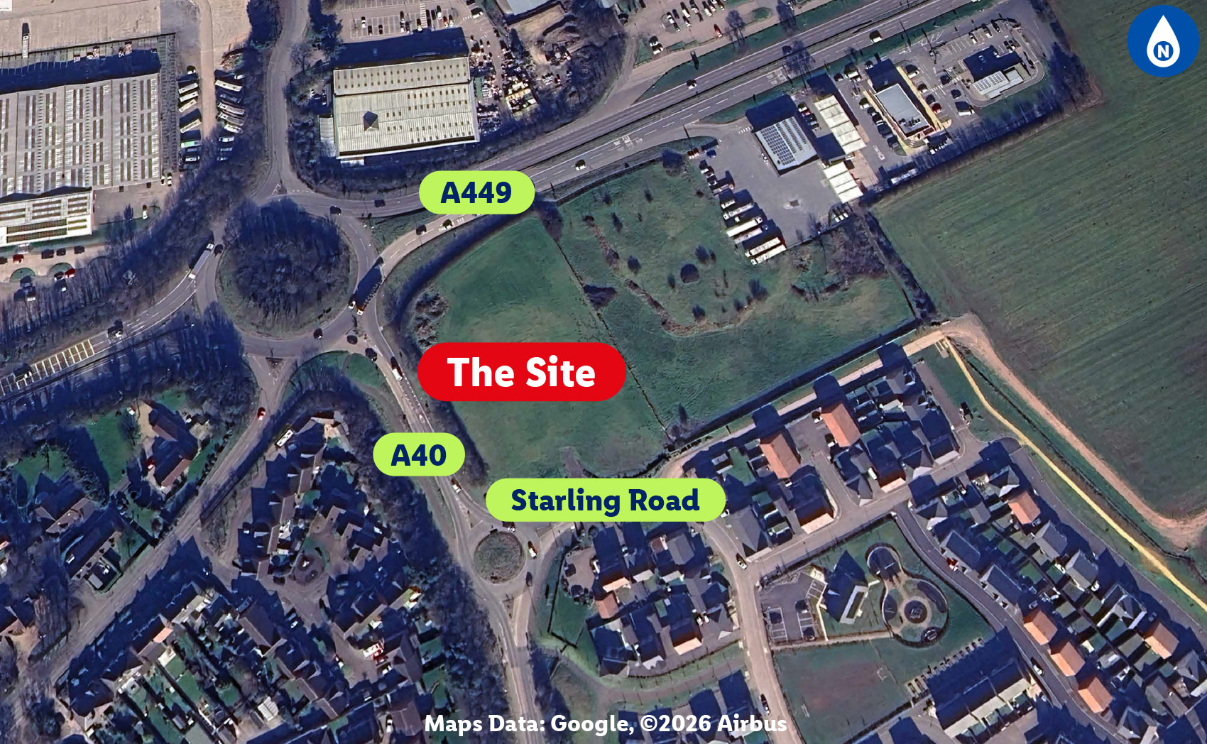 aerial photograph of the site